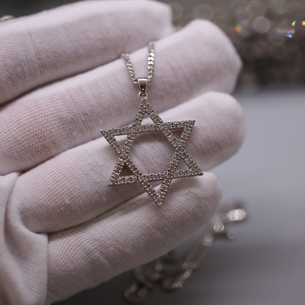 3.5 Carat Diamonds Star David Diamond Necklace